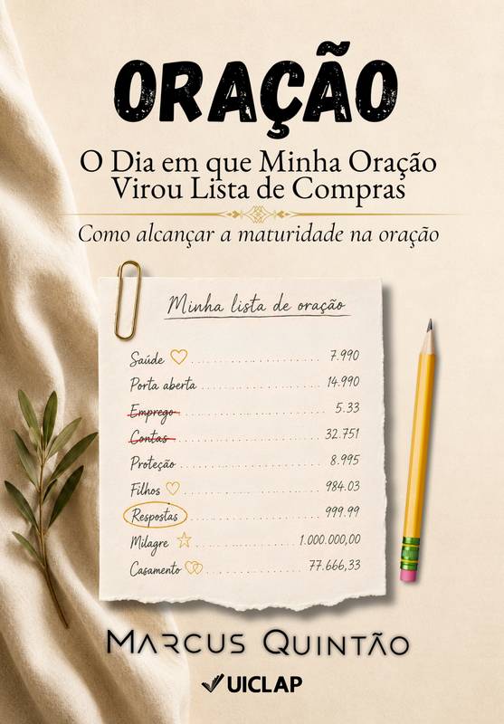 Capa do livro ORAÇÃO – O Dia em Que Minha Oração Virou Lista de Compras, de Marcus Quintão